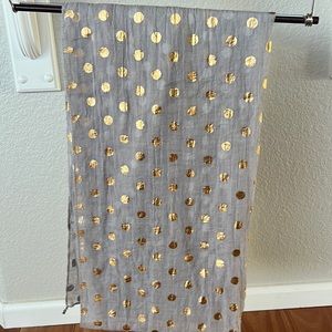 Gray scarf dotted gold